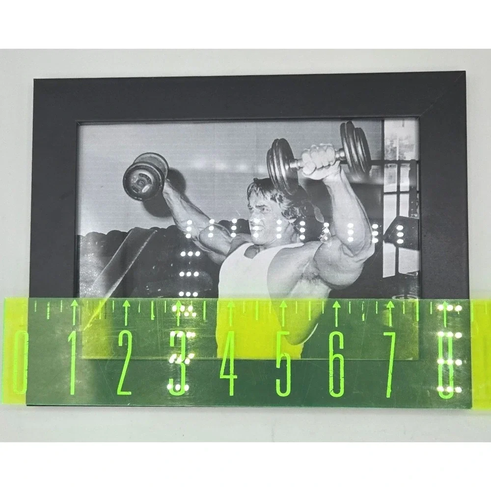 Framed Arnold Schwarzenegger Bodybuilding Photo Black White Wall Art Gym Decor